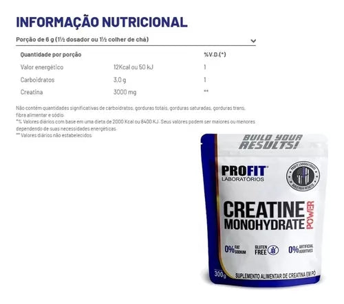 Creatina Monohidratada Power 300 g – Profit Labs