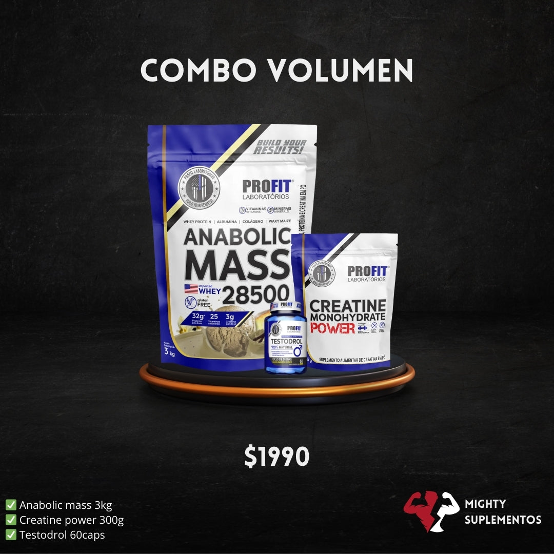 Combo Anabolic Mass + Creatina Power + Testodrol - Profit Labs