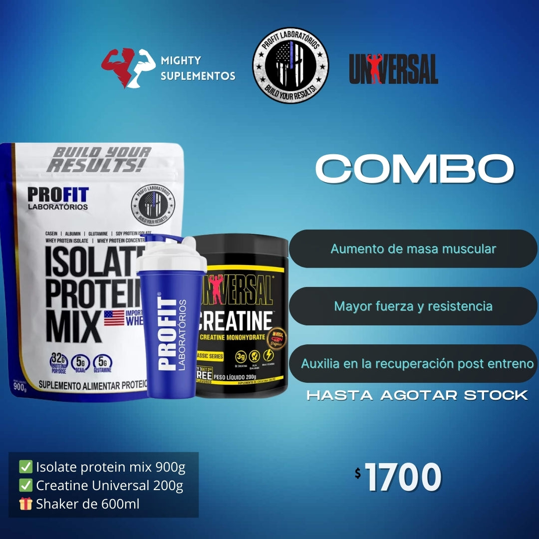 Combo Whey + Creatina + Shaker de Regalo