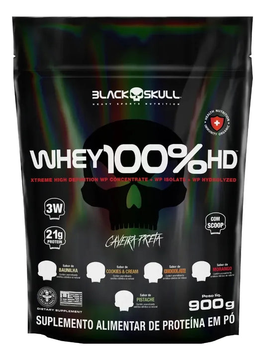 Whey 100% HD 900g Black skull