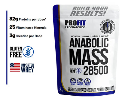 Hipercalórico Anabolic Mass 28500 3kg - Profit Labs