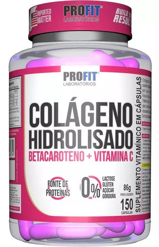 Colágeno Hidrolizado C/ Beta. + Vit C 150caps - Profit Labs