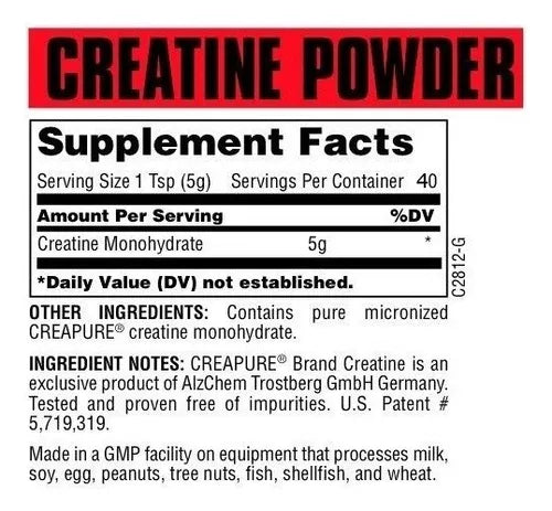 Creatina pura - Creatina monohidratada Universal Nutrition 200g